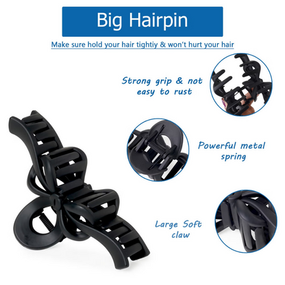 Bronson Professional Hair Claw Clip Hair Clutcher - Matte Black