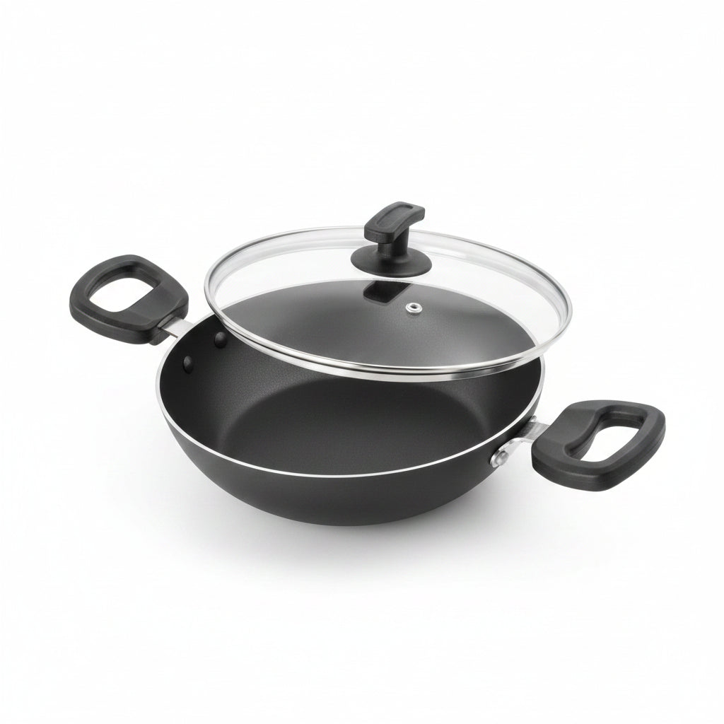 Judge by Prestige Everyday Non-Stick Combi Pack Kadai 24cm with Glass Lid + Fry Pan 24cm