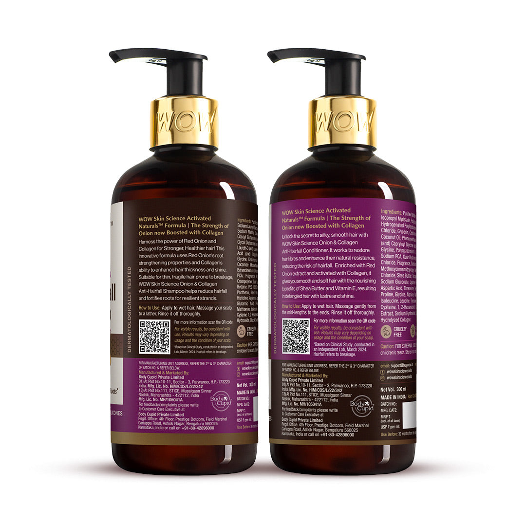 Wow Skin Science Red Onion Black Seed Oil Shampoo & Conditioner Combo
