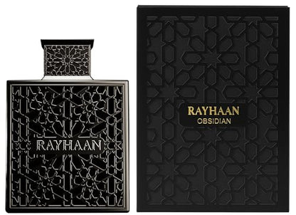 RAYHAAN Obsidian Eau de Parfum for Men, Woody Spicy Amber Fragrance, Long Lasting
