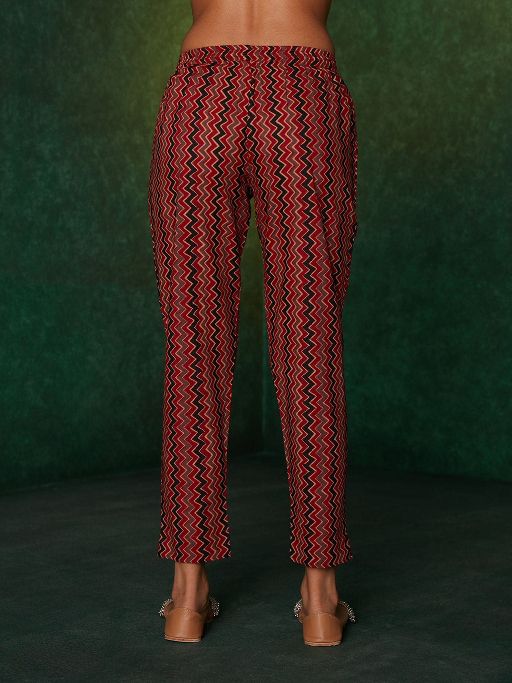 Likha Maroon Rustic Printed with Zari Work Co-ord Set With Jacket LIKSKD144 (Set of 3) - XL