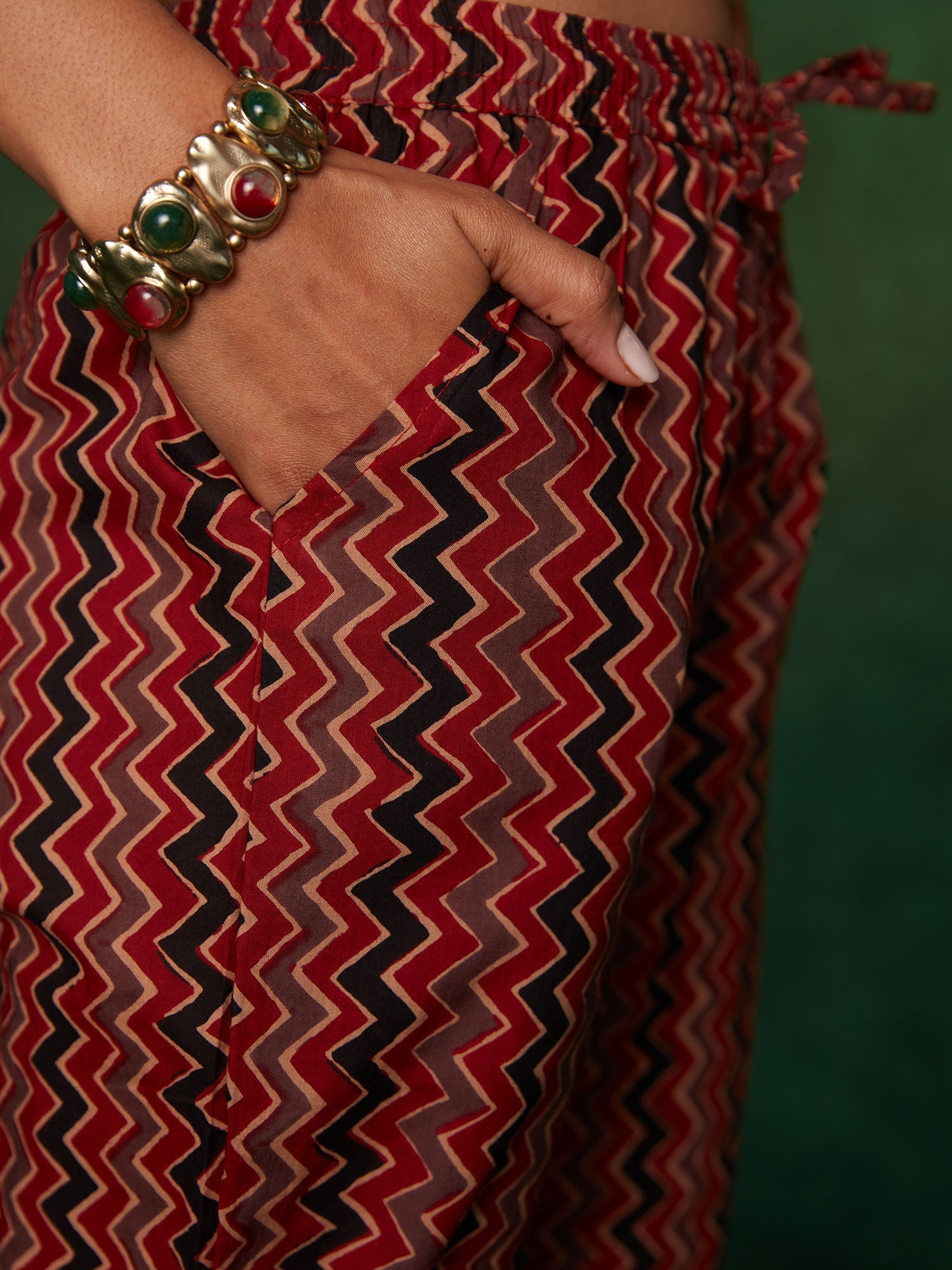 Likha Maroon Rustic Printed with Zari Work Co-ord Set With Jacket LIKSKD144 (Set of 3) - XL