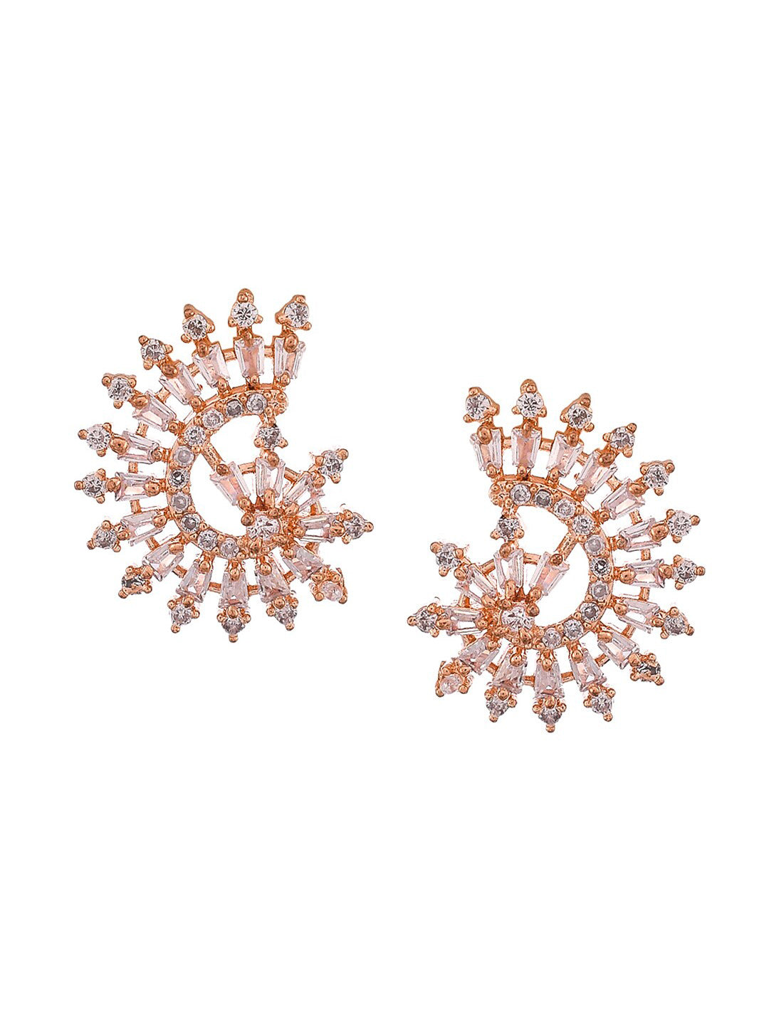Shoshaa Rose Gold Contemporary Studs Earrings