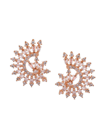 Shoshaa Rose Gold Contemporary Studs Earrings