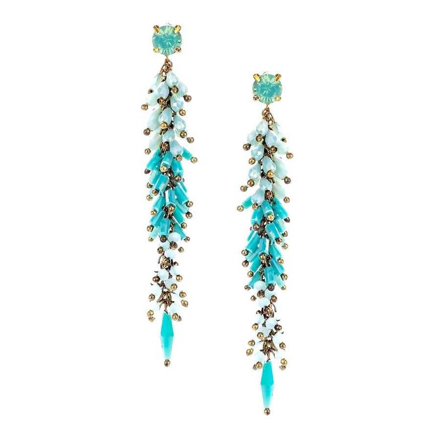 Bling Accessories Handmade Crystallized Long Earrings