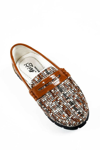 Tiny Bugs Boys Printed Slip On Loafers - Tan