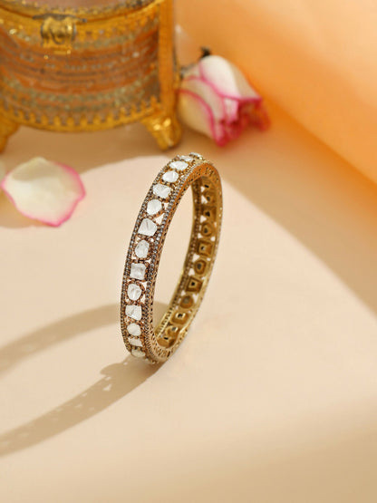Ruby Raang 22k Gold Polished Kundan Bracelet