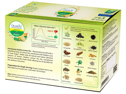 Diabliss Herbal Lemon Tea Sachets With Diabetic Friendly Sugar