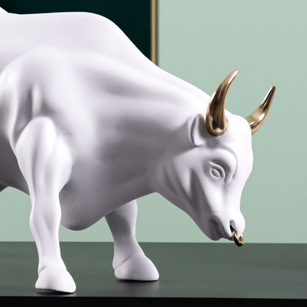 Artarium Abstract Art Charging Bull Figurine Idol