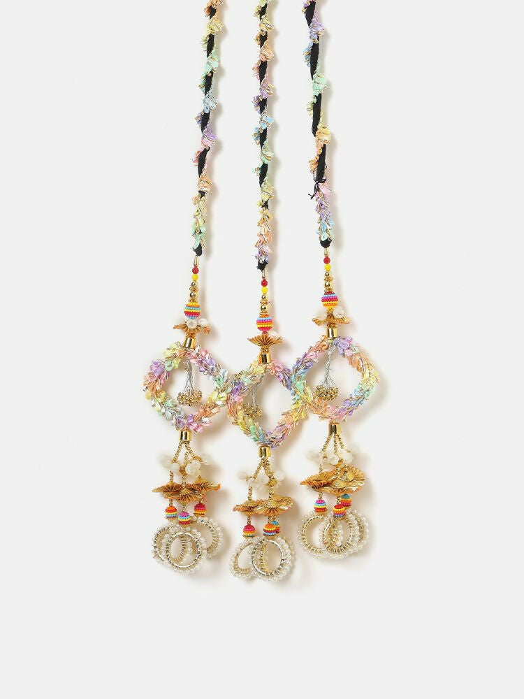 Ruby Raang Colorful Gota Pati Colorful Stones And Golden Stones Parandi