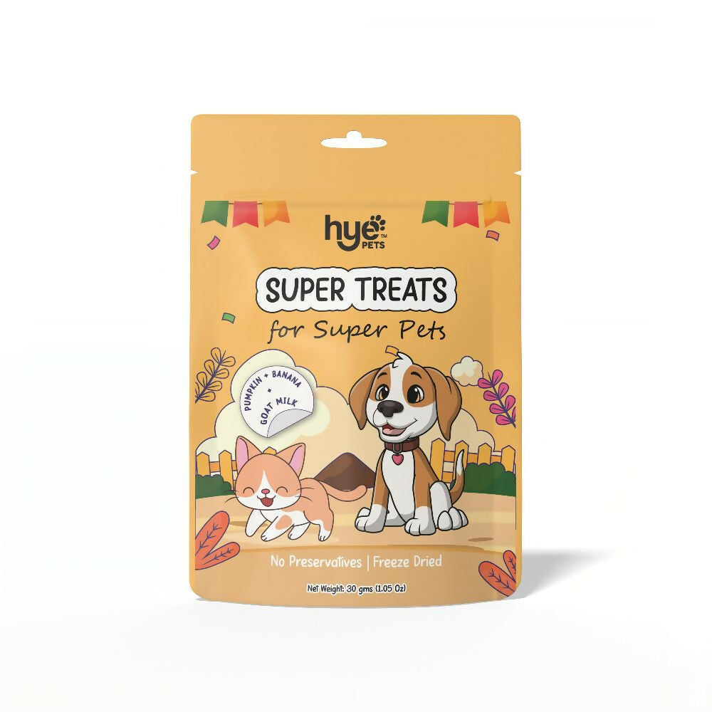 Hye Pets Super Treats For Super Pets – Freeze Dried Treats Made With Goat Milk, Pumpkin & Banana