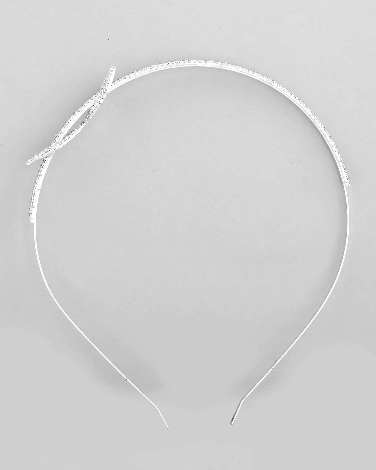 VOJ Silver Plated Bow Shaped AD studded Hairband