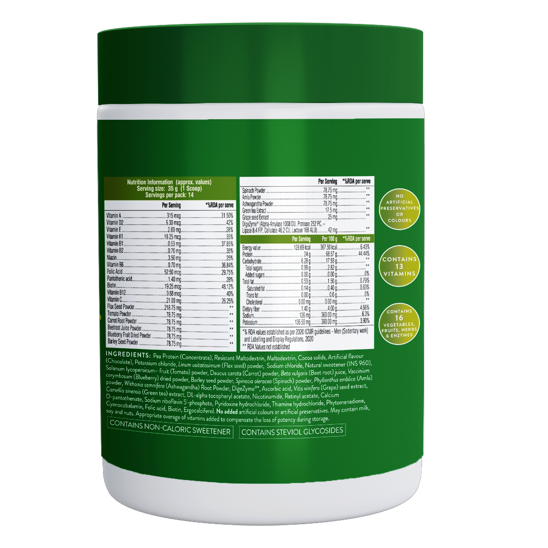 SwisseMe Plant Protein Powder - Chocolate Flavour - 500 gms