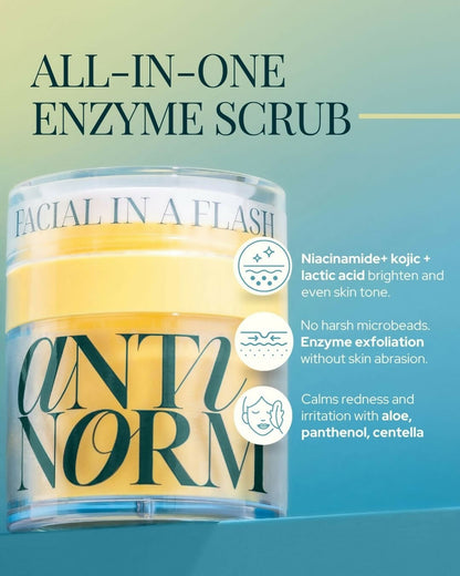 Antinorm Bye Bye Blow Dry Hair Serum and Facial In A Flash Enzyme Scrub Combo