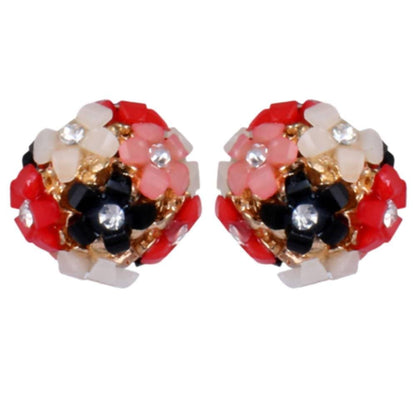 Trendoo Jewelry Gold-Polished Stylish Fancy Party Wear Multi Color Studs