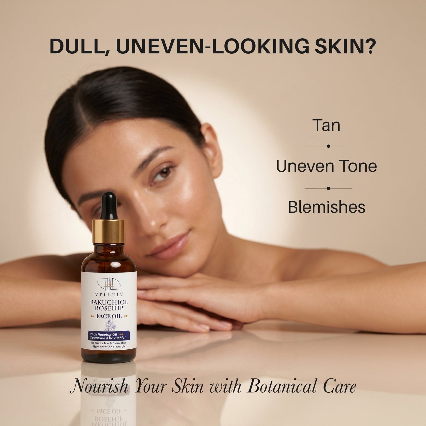 Velleja Bakuchiol Rosehip Face Oil with Squalane for Pigmentation & Dark Spots | Velleja