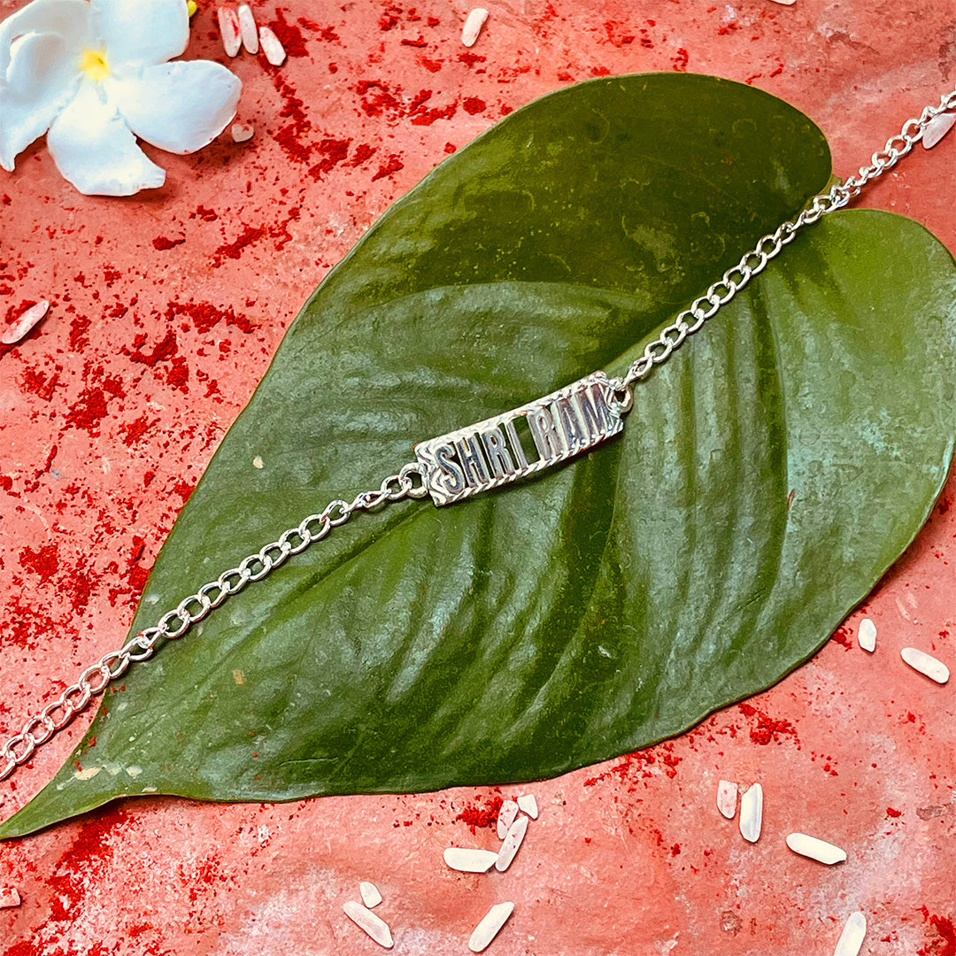 trueBrowns 925 Sterling Silver Shri Ram Silver Chain Rakhi
