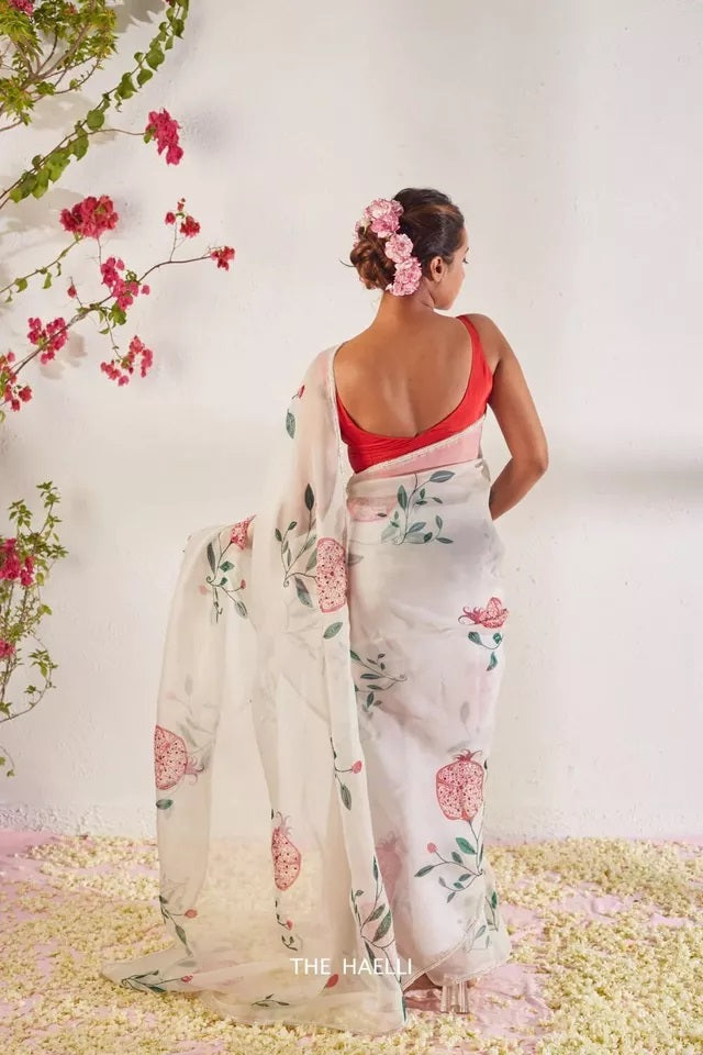 Heavy Soft Tabby Organza Saree – Elegant, Luxurious & Delicate