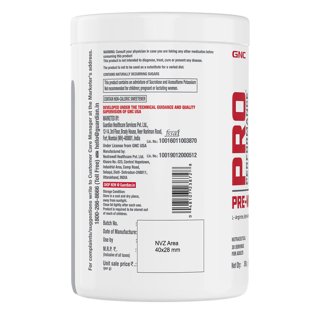 GNC Pro Performance Pre Workout - 360 gms