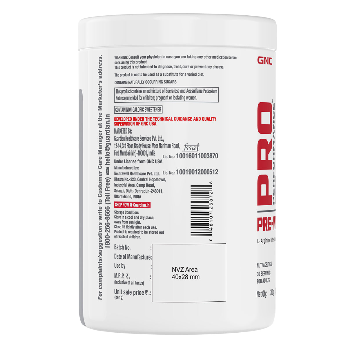GNC Pro Performance Pre Workout - 360 gms