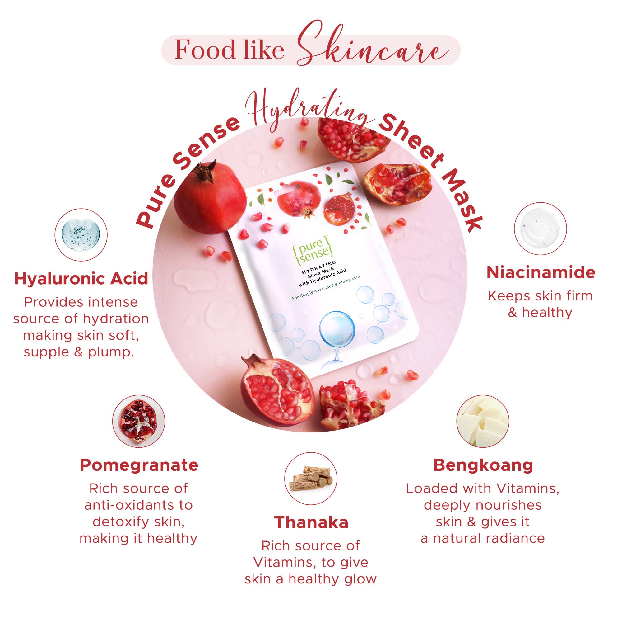 Puresense Hydrating Sheet Mask with Hyaluronic Acid - 15 ml