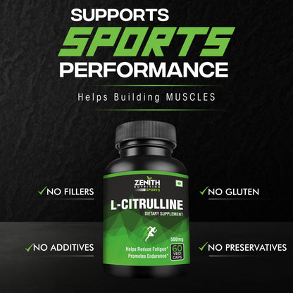 Zenith Sports L-Citrulline - 1000mg per serving - 60 Veg Caps