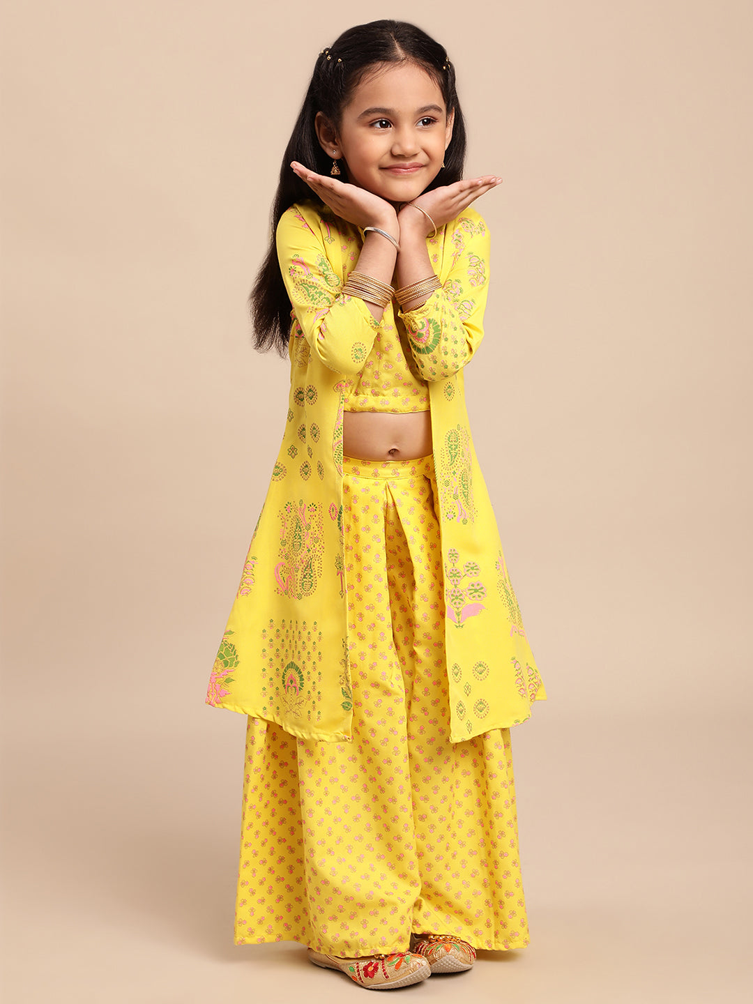 Ahalyaa Yellow Viscose Rayon Straight Kurta Sets