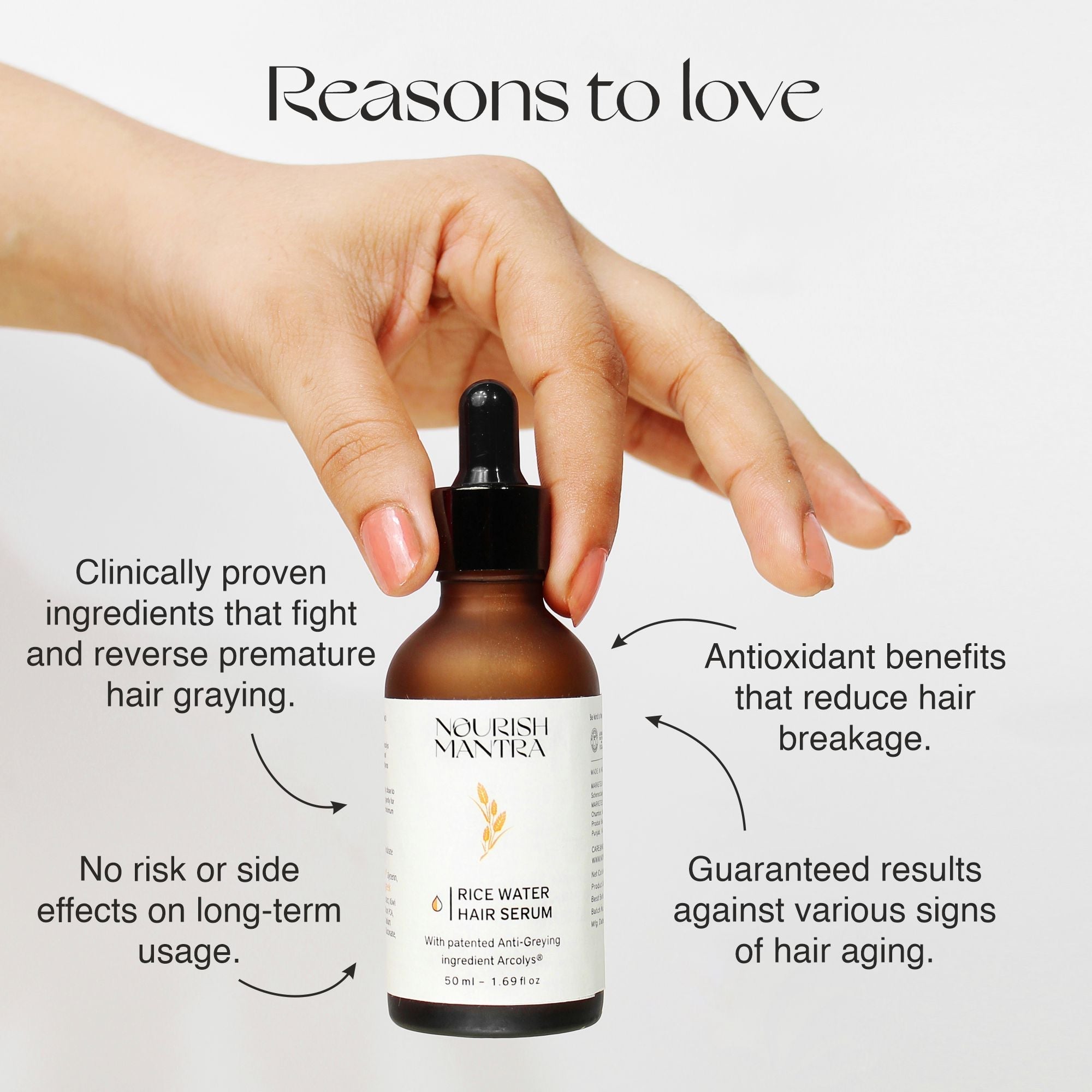 Nourish Mantra Anti-Greying Rice Water Hair Serum - 50 ml