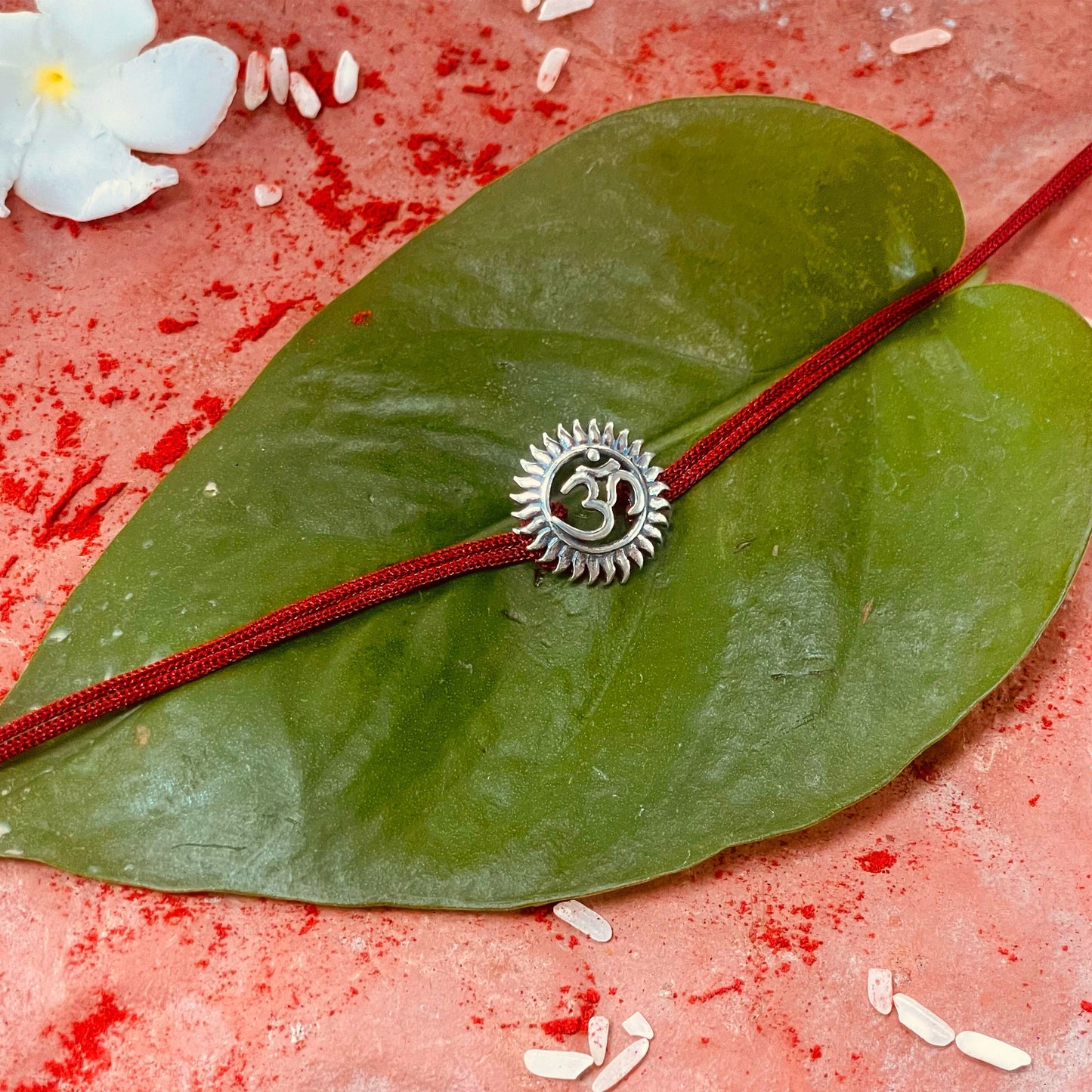 trueBrowns Sterling Silver Om Thread Rakhi