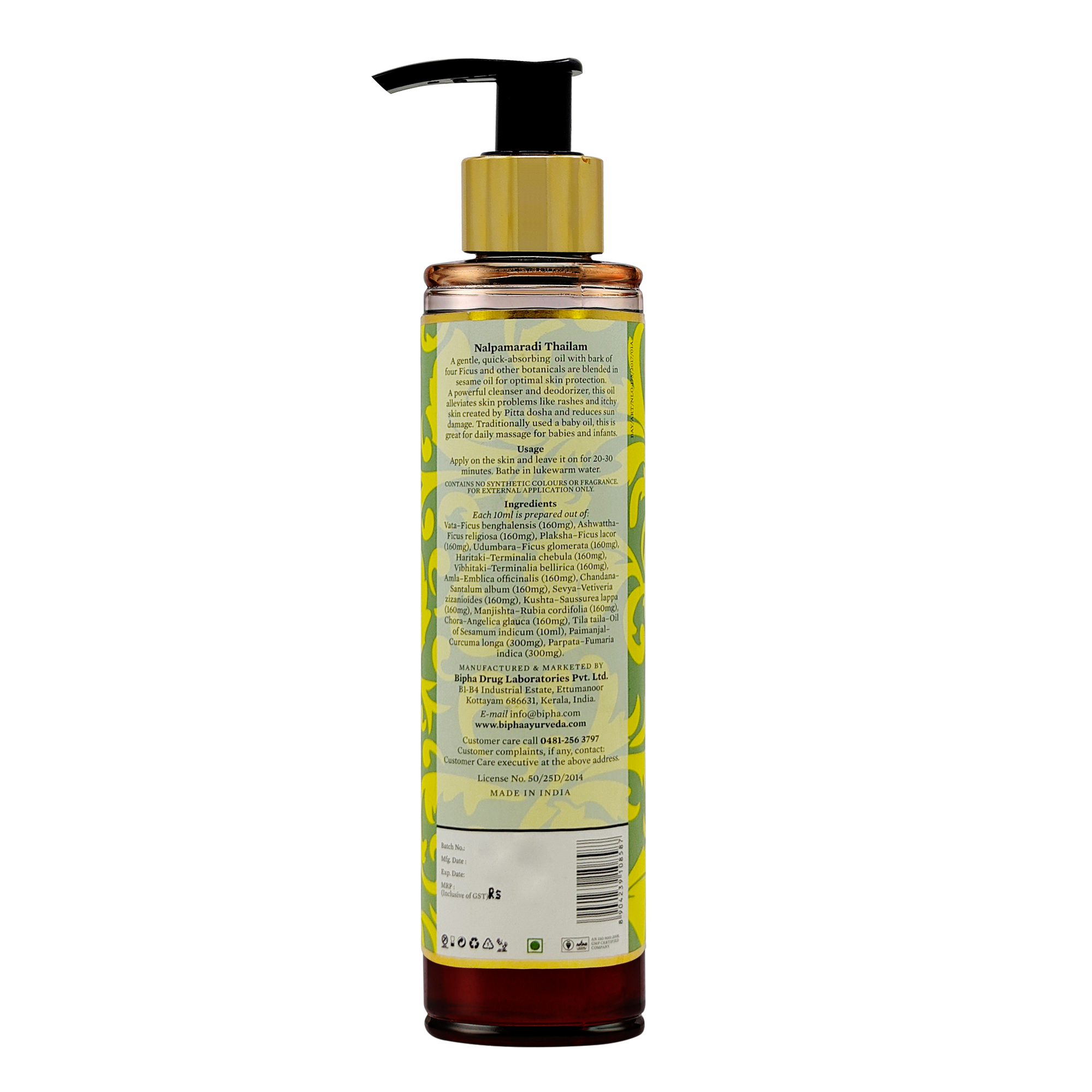 Bipha Ayurveda Nalpamaradi Thailam - 175 ml
