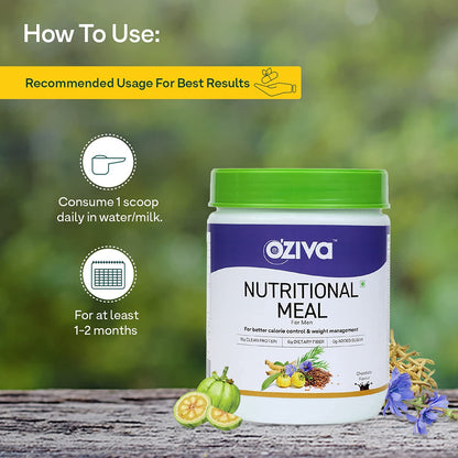 OZiva Nutritional Meal For Men - 16 Servings/ 500 gm