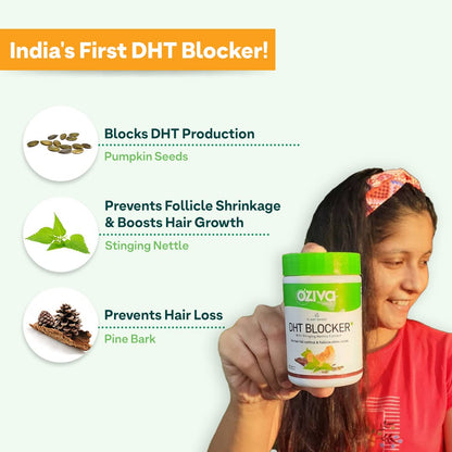 OZiva Plant Based DHT Blocker With Stinging Nettle Extract - 60 Cap