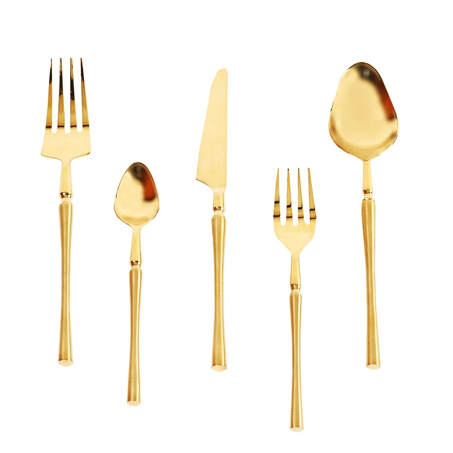 Nestroots Graceful Contours Set of 5 Cutlery with Curvy Handles
