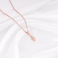 Rose Gold Leaflet Pendant With Link Chain