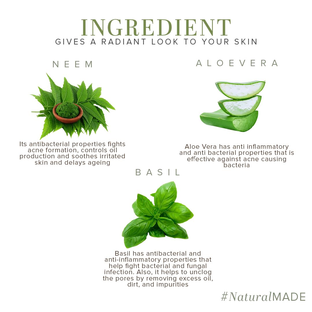 Khadi Natural Herbal Ayurvedic Aloevera Neem and Basil F.Mass.Gel, 100g