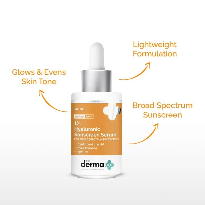 1% Hyaluronic Acid Sunscreen Serum with SPF 50 & Niacinamide - 30ml