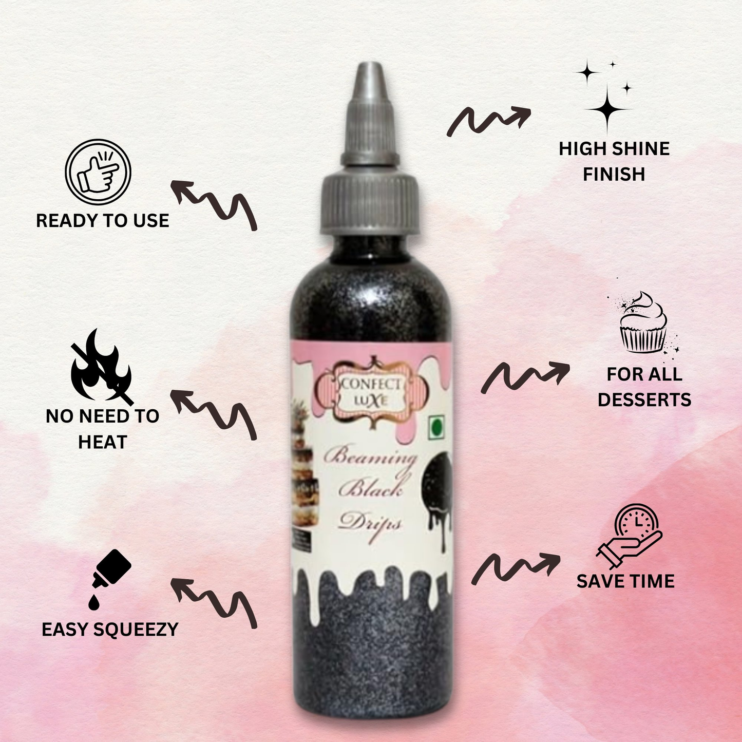 Confect Beaming Black | Edible Drips