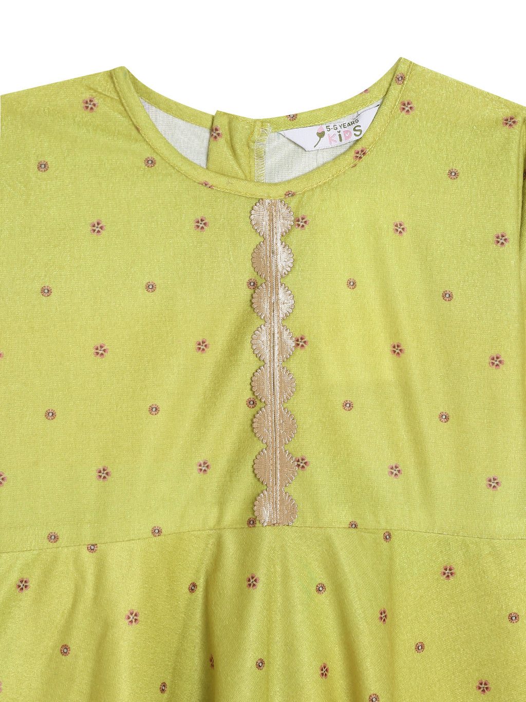 Ahalyaa Girls Printed A Line Velvet Maxi Kids Ethnic Dress
