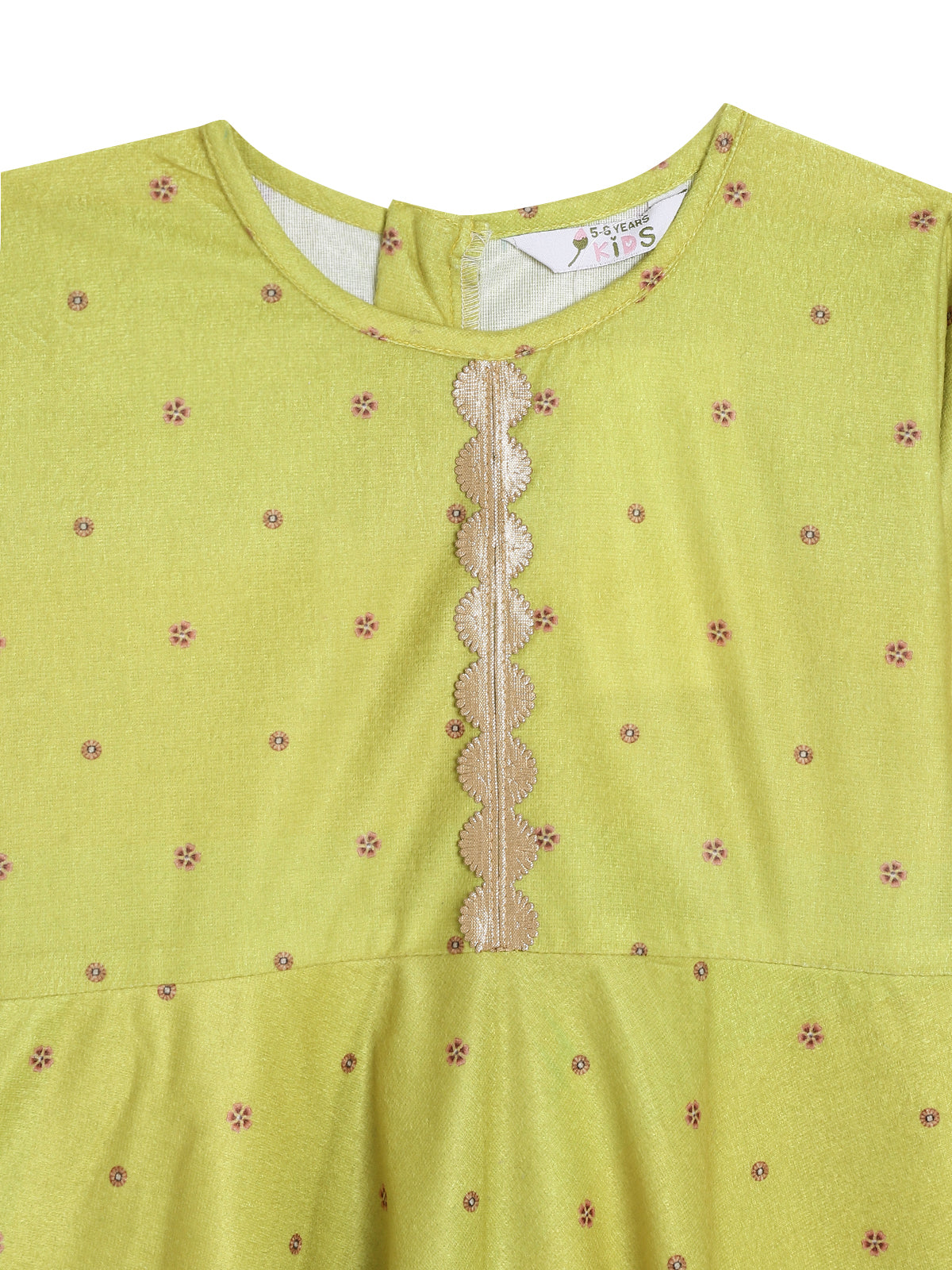 Ahalyaa Girls Printed A Line Velvet Maxi Kids Ethnic Dress