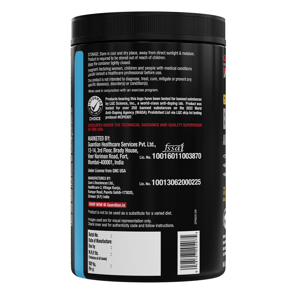 GNC AMP Gold Series BCAA Advanced  Fuels Lean Muscle Strength & Recovery