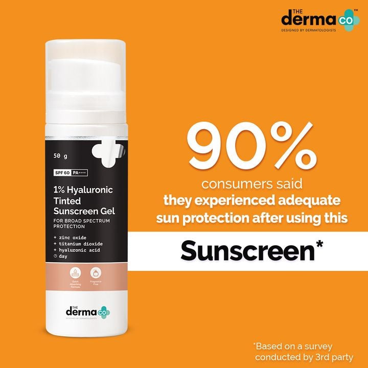 1% Hyaluronic Tinted Sunscreen Gel for Broad Spectrum Protection - 50g
