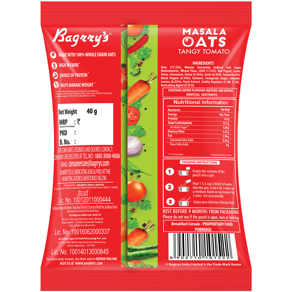 Bagrry's  Masala Oats - Tangy Tomato - 500 gms