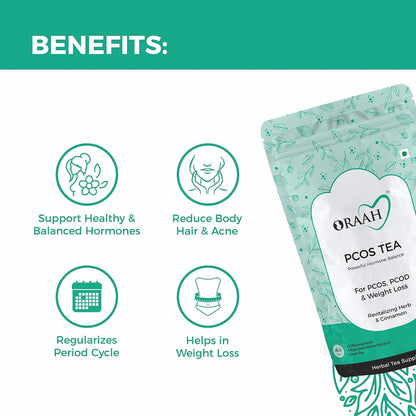 Oraah PCOS PCOD Herbal Tea - Spearmint Flavour - 50 gm - Pouch