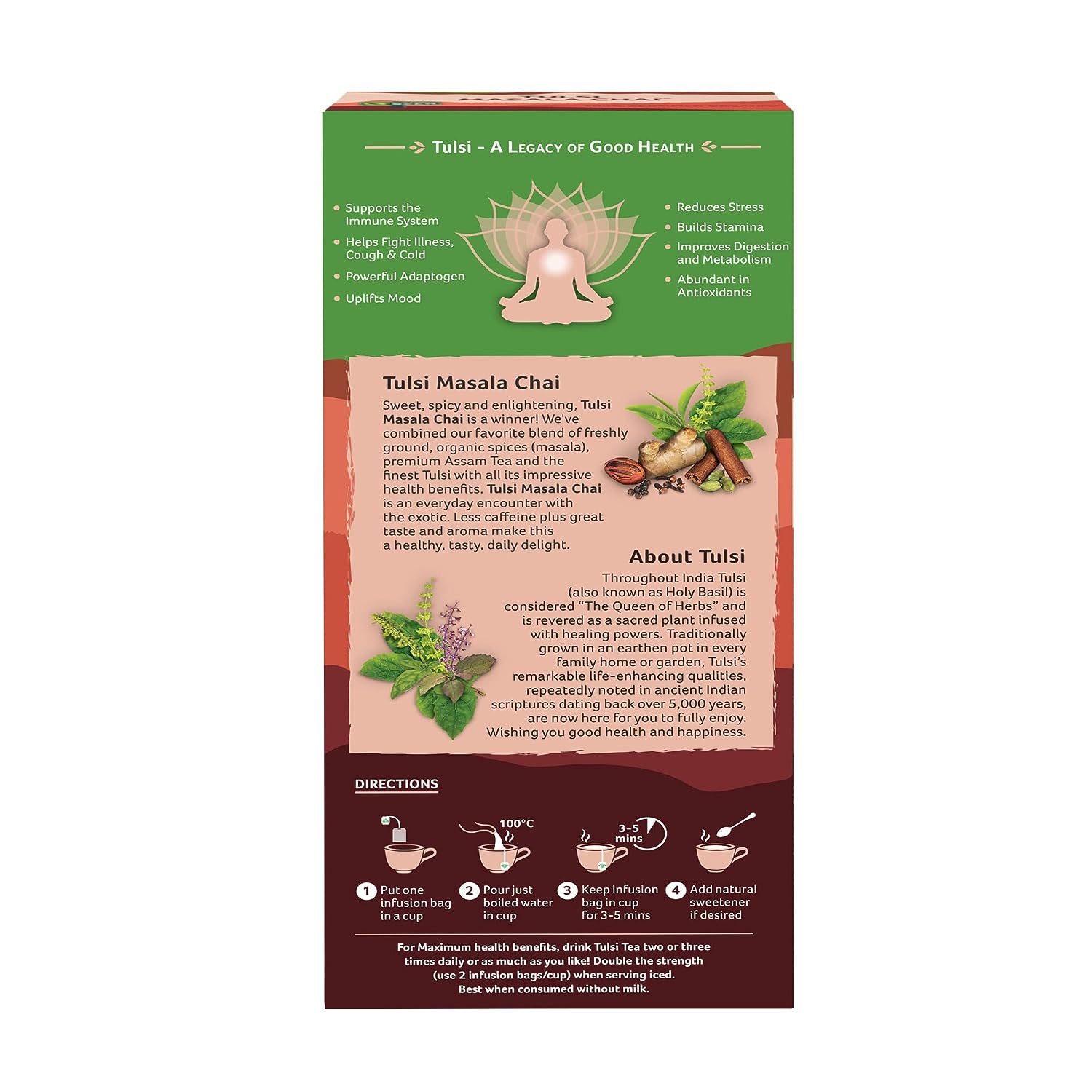 Organic India Tulsi Masala Chai 25 Tea Bags - Pack of 1