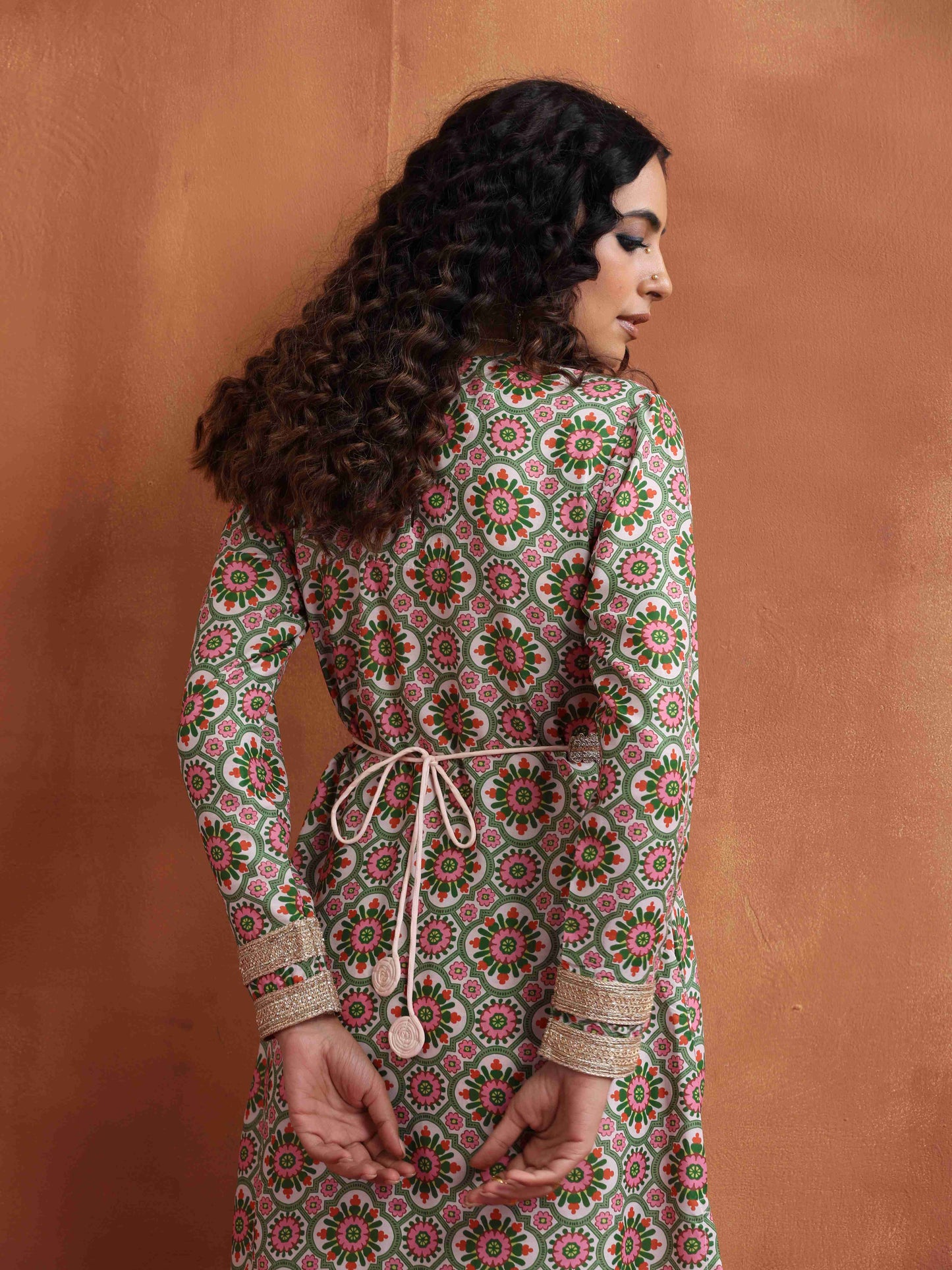 trueBrowns Light Gold Embellished Belt
