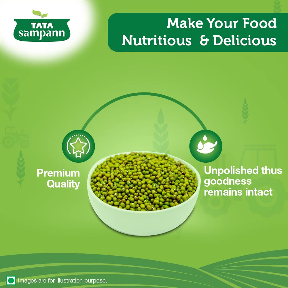 Tata Sampann Unpolished Green Moong Dal (Whole), 500g