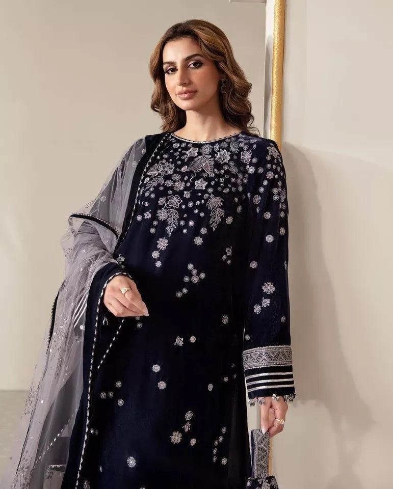 Viscose Velvet Saree – Rich, Soft, and Luxurious Top Pant Dupatta