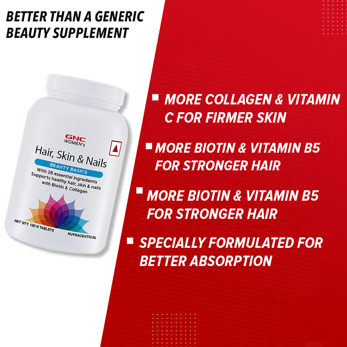 GNC Women's Hair Skin & Nails - 120 tabs