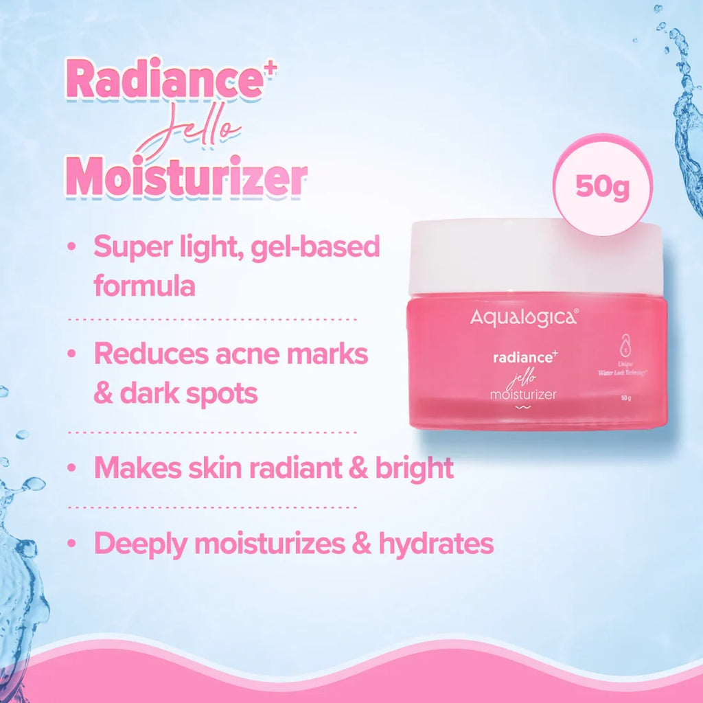 Aqualogica Radiance+ Skincare Set with Niacinamide, Watermelon & Hyaluronic Acid – 3-Piece Daily Routine