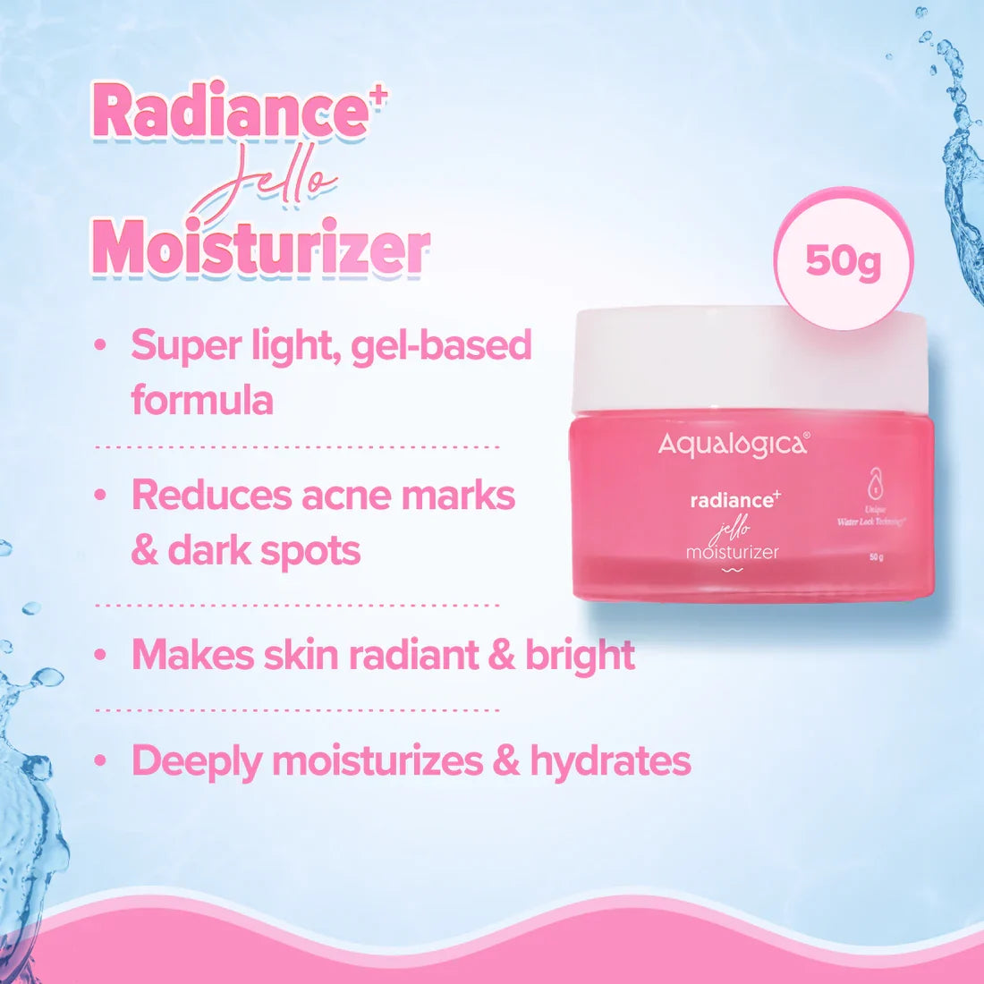 Aqualogica Radiance+ Skincare Set with Niacinamide, Watermelon & Hyaluronic Acid – 3-Piece Daily Routine